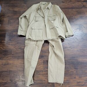 military khaki uniform XL tall top l long pants  rip stop cloth